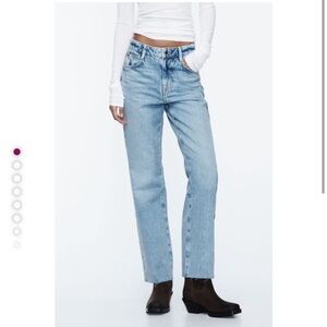 Zara mid rise straight jeans